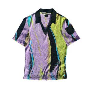 90'S RETRO CHIFFON COLLARED SHIRT